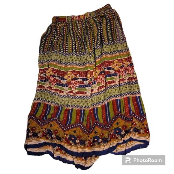 Ana & Kate Multicolored Bohemian Long Skirt With Elastic Fitted Waist Women's Si - Picture 3 of 4